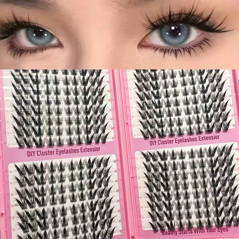 Extensions de cils individuels en grappe