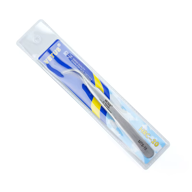 VETUS – pincettes argentées originales de la nouvelle série MTS pour Extensions de cils