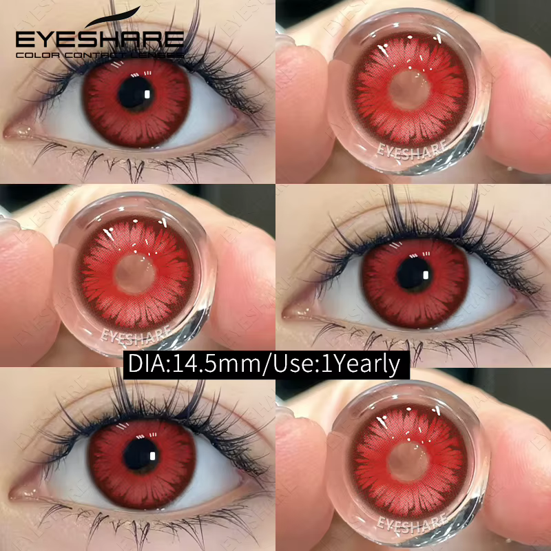 EYESHARE Halloween lentilles de contact rouges 2 pièces