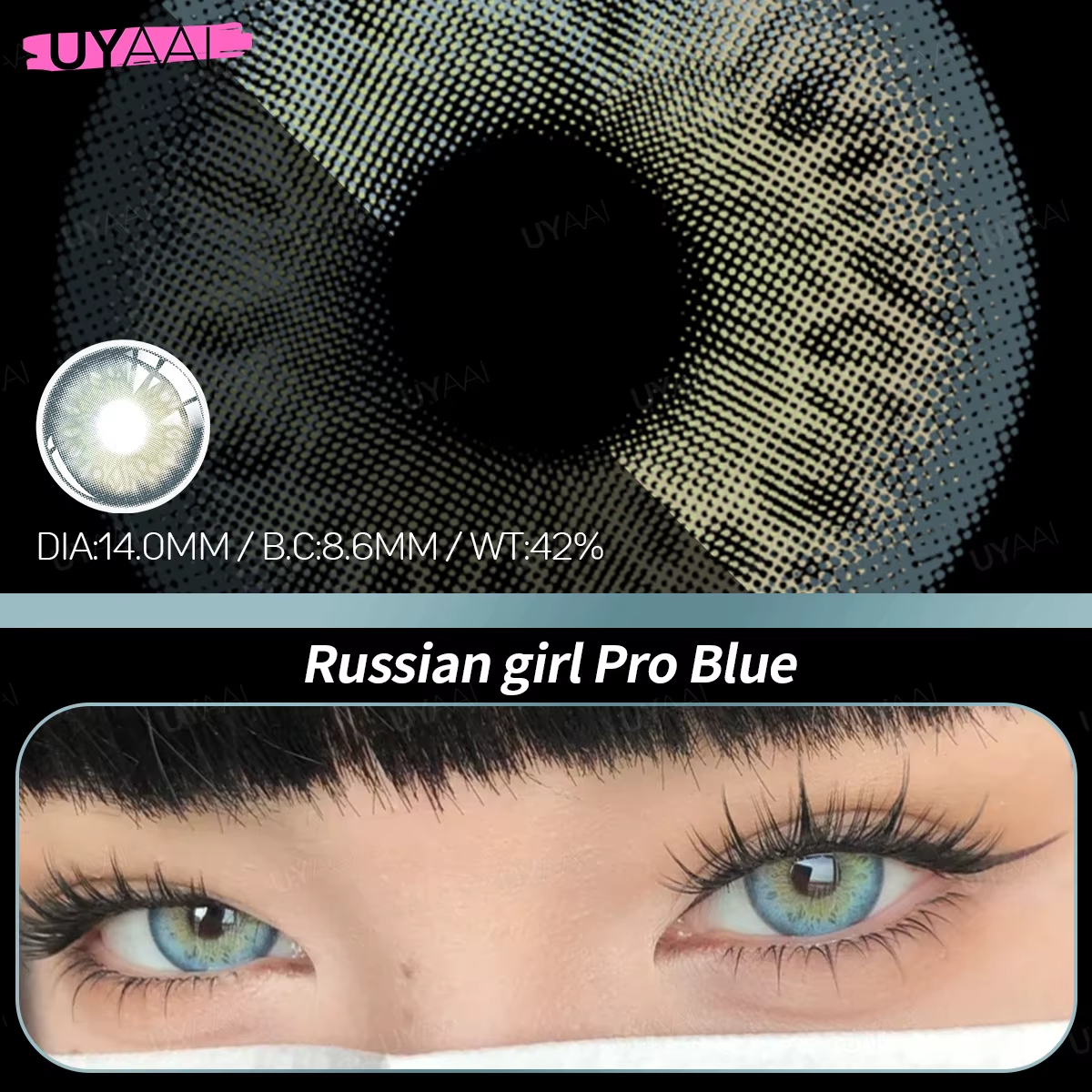 UYAAI lentilles de Contact de couleur marron naturel grands yeux