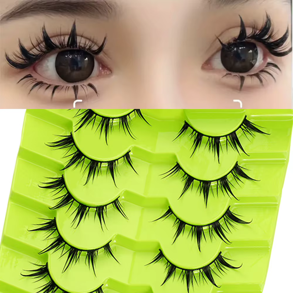 7 paires de cils Manga de poupée