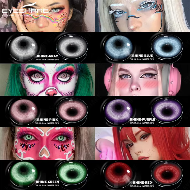 EYESHARE Halloween nouvelles lentilles de contact de couleur bleu Cosplay Anime