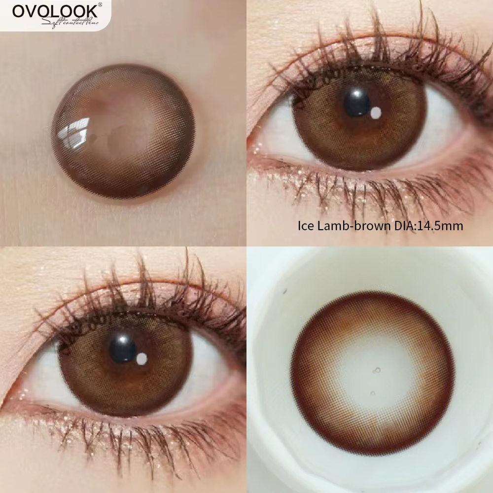 2 pièces/paire de lentilles de contact colorées brunes pour les yeux