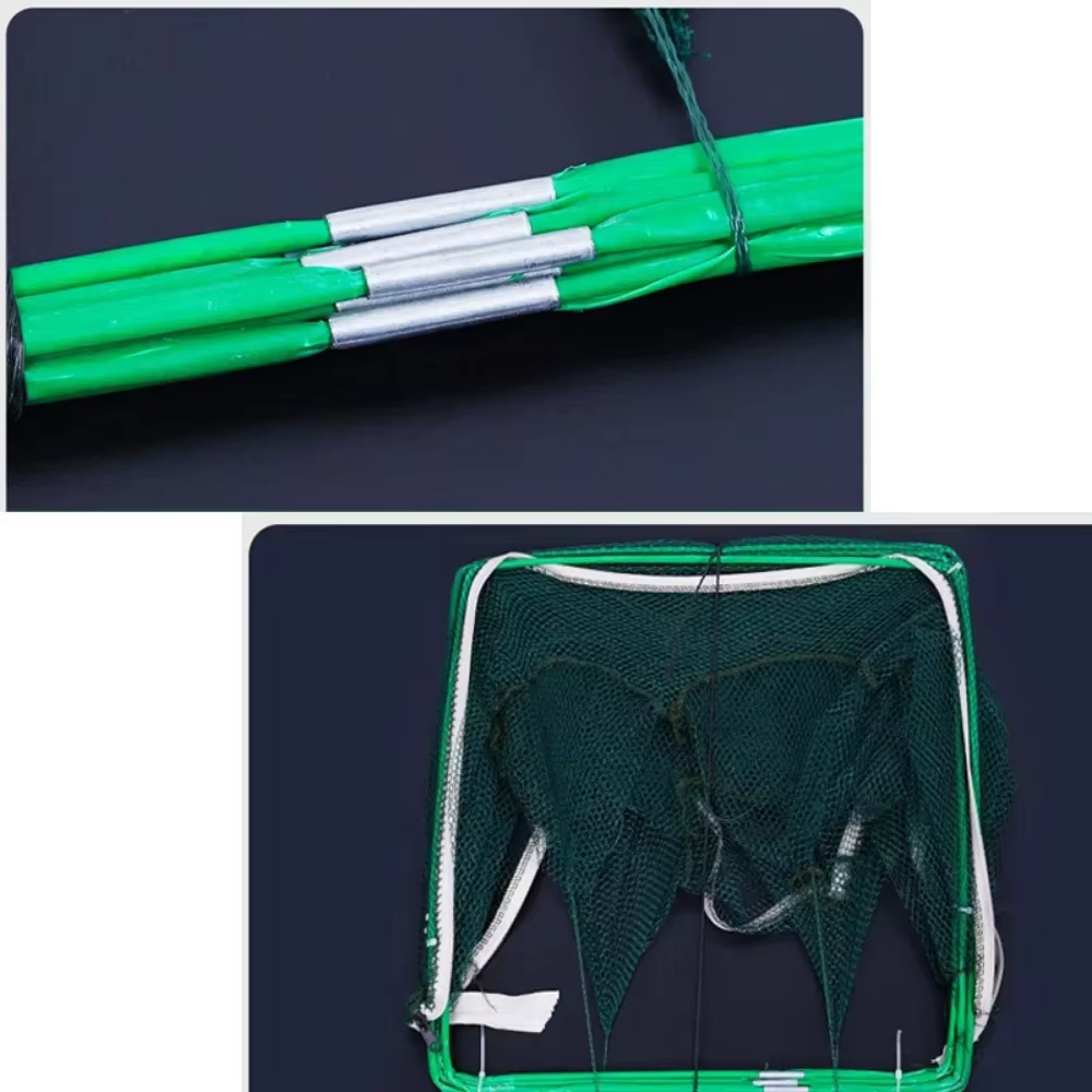 Filet de pêche pliable pour attrapeur de crevettes, piège à crabes, crevettes, écrevisses, anguilles et autres poissons