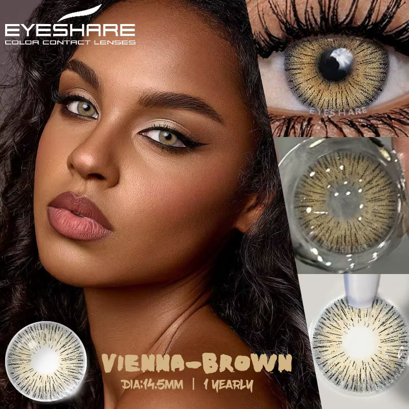 EYESHARE Lentilles de contact de couleur pour les yeux 1 paire de contacts oculaires bleus Marron