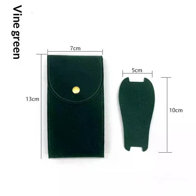 Sac de rangement pour montres en velours, doublure douce anti-rayures, fermeture à pression pour une protection quotidienne en voyage