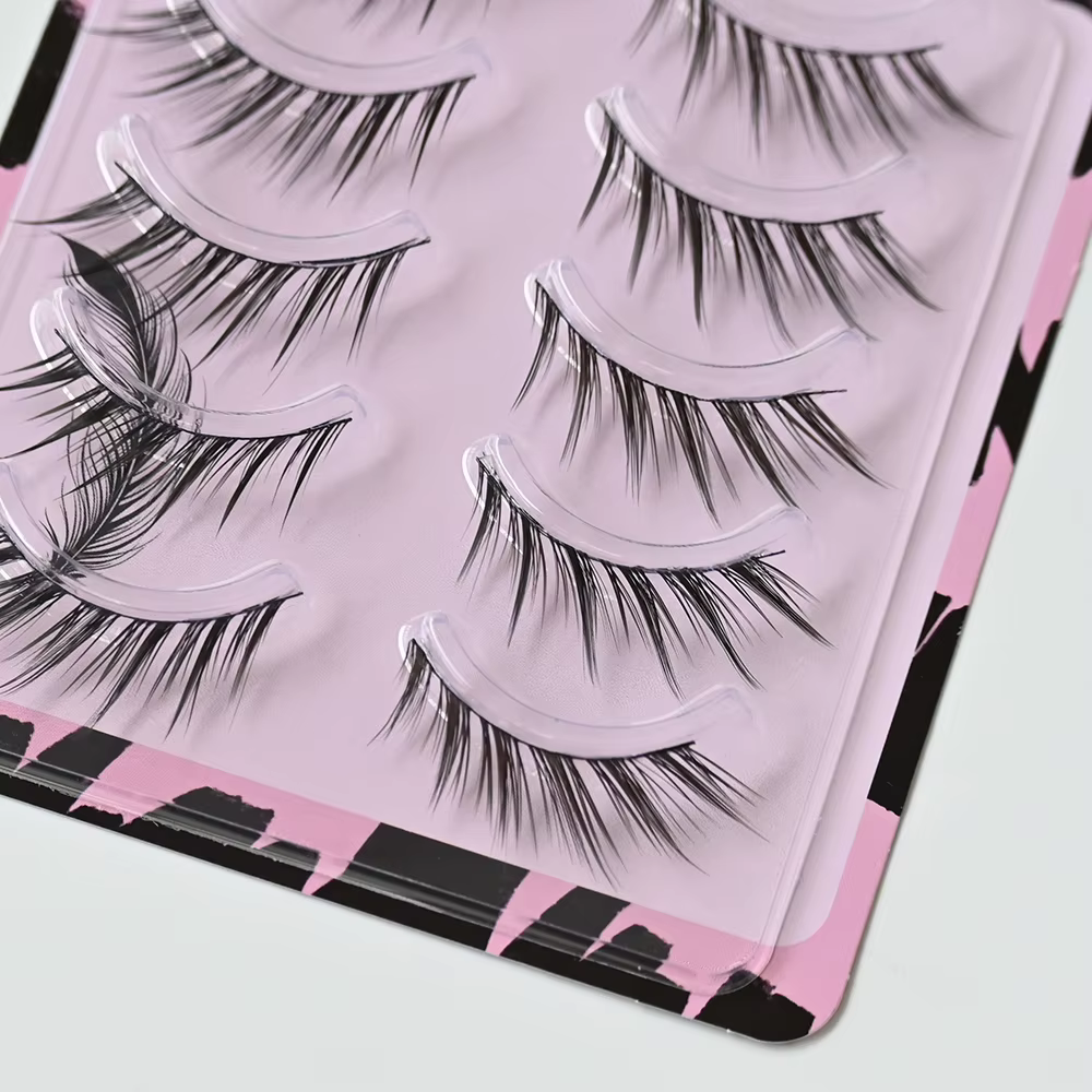 5 paires de faux cils effet œil de chat/renard 11-13mm 3D vaporeux d'apparence naturelle