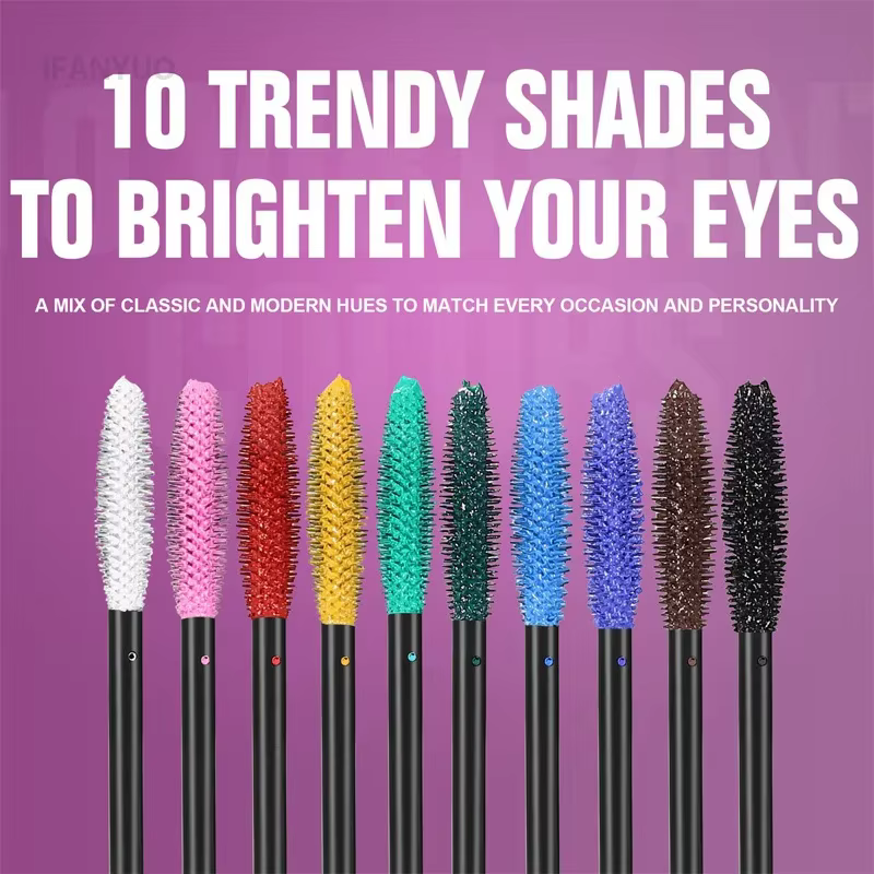 Mascara cils rose marron maquillage de scène coloré