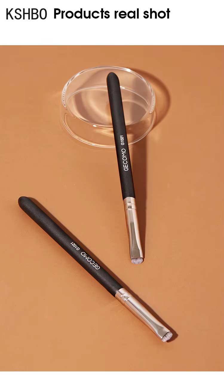 KSHBO Eyeliner brosse à sourcils ne mange pas de poudre facile à guérir la main lame tête plate circulaire Arc réparation des yeux pinceau de maquillage