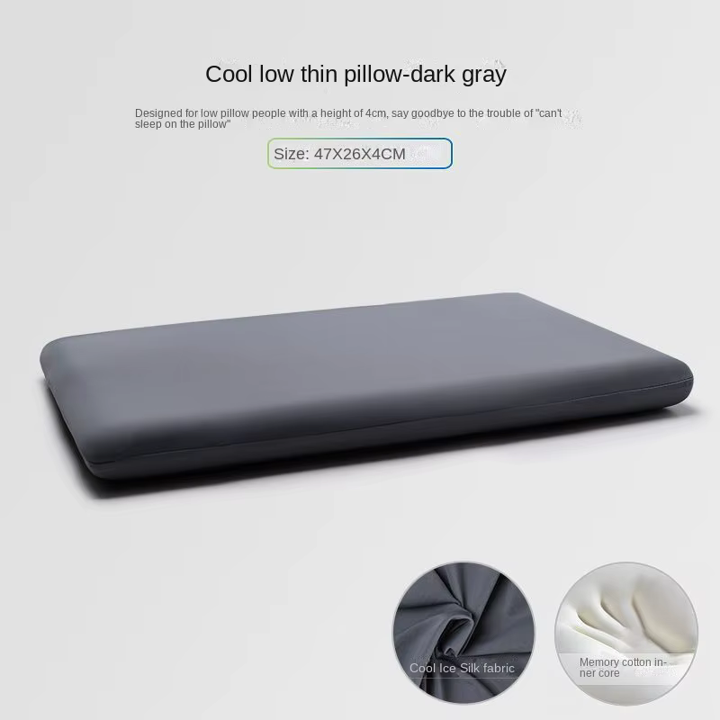 Oreiller bas pour protéger la vertèbre cervicale et aider à dormir en été, pour étudiants et adultes, maison Ultra-mince, mousse à mémoire de forme basse, noyau d'oreiller doux