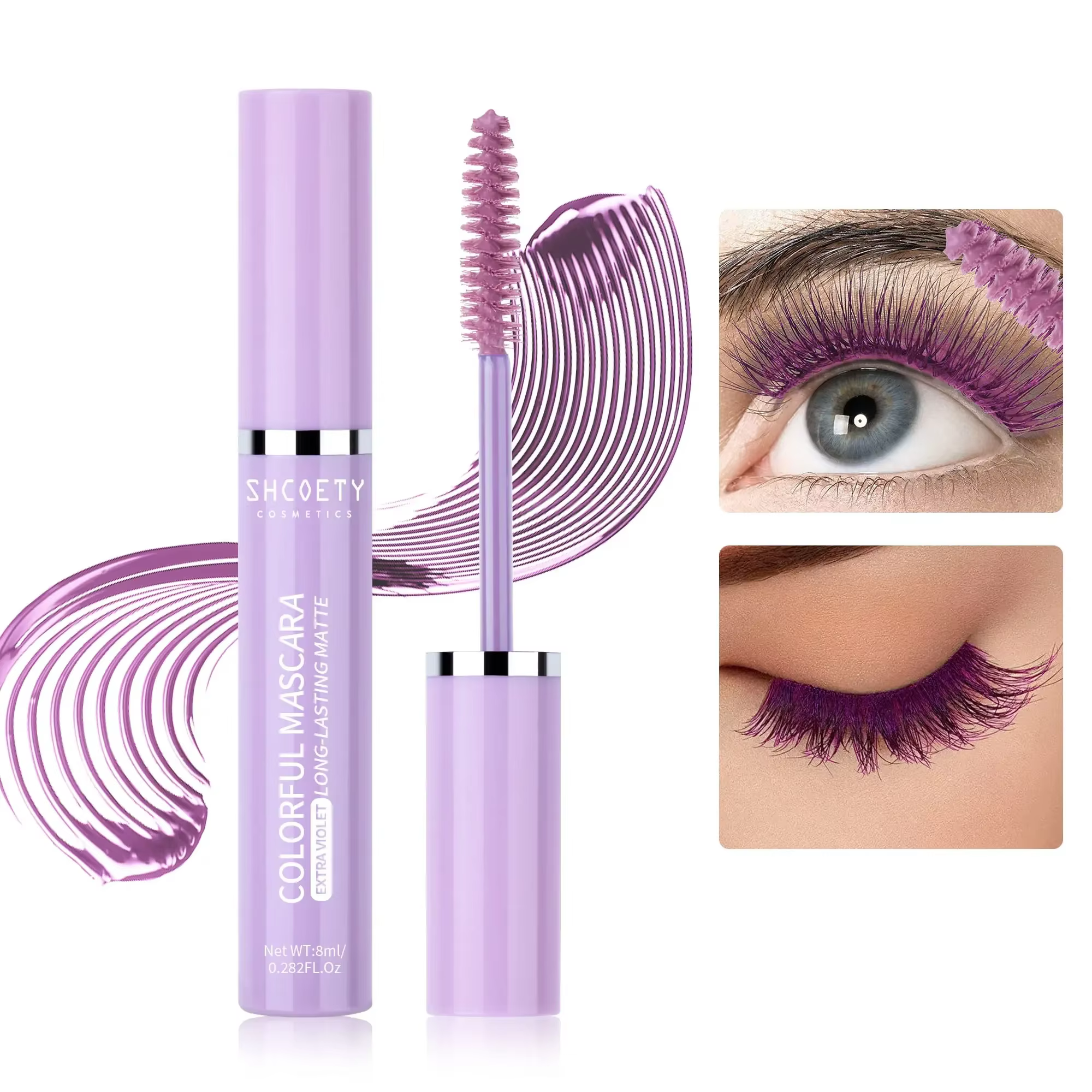 Mascara de couleur rouge vin