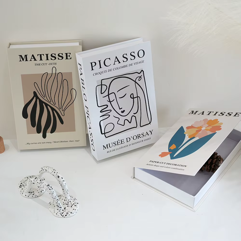 Faux livre moderne de Style Ins, modèle de Simulation de ligne abstraite, décoration pour salon, chambre à coucher, entrée de bureau, ornement exquis