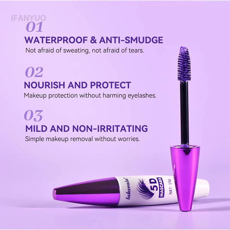 Mascara pour cils marron vin rouge 5D