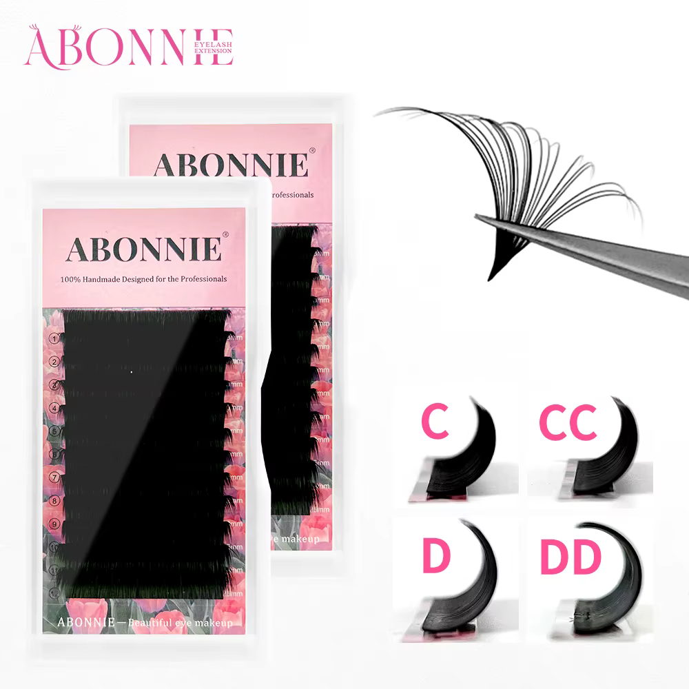 ABONNIE noir mat facile ventilateur cils cachemire floraison Extensions