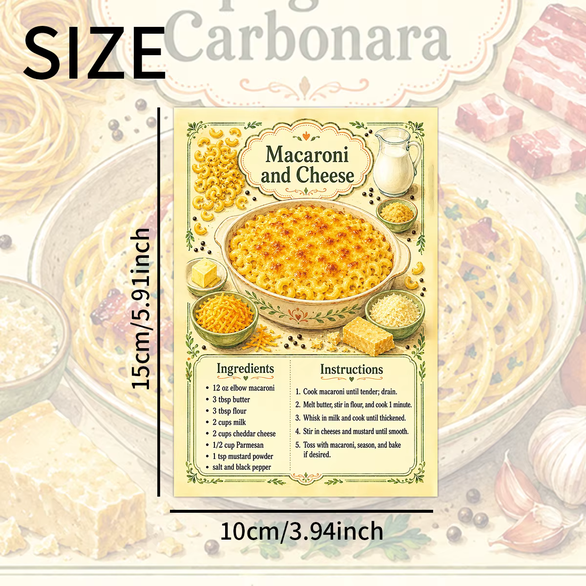 20 cartes postales vintage avec recettes de pâtes italiennes, cartes décoratives pour tableau d'affichage mural de cuisine, cadeaux culinaires pour chefs à domicile et amateurs de pâtes