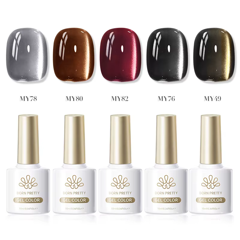 BORN PRETTY 5 pièces chat magnétique Gel pour les yeux vernis à ongles ensemble paillettes Ultra brillance tremper UV LED Nail Art Design manucure Kit d'ongles