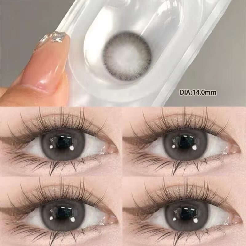 YIMEIXI 2 pièces Contacts colorés pour les yeux Nature marron