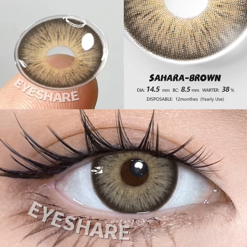 EYESHARE nouveauté lentilles de Contact de couleur lentilles yeux bleus lentilles coréennes grises lentilles de couleur annuelles pour élèves de beauté lentille de Contact marron