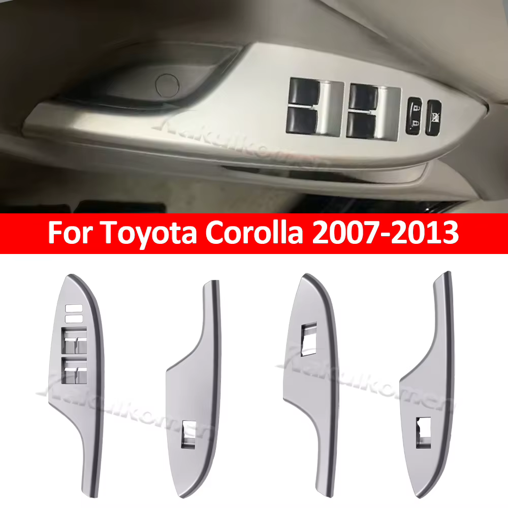 Pour Toyota Corolla 2007-2013 LHD, cadre décoratif pour le panneau de commande des lève-vitres électriques de la porte intérieure