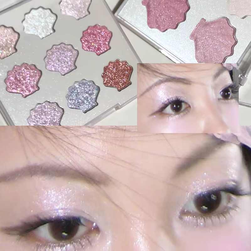 Nouvelle coquille fée nacré fard à paupières Palette Aurora pêche miroitant paillettes scintillantes ombre