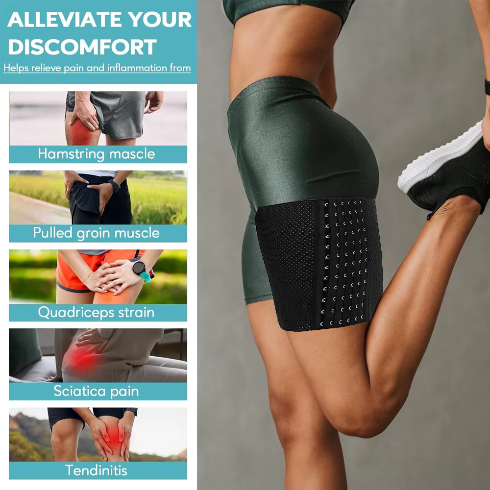 1 paire d'entraîneur de cuisses pour femmes, vêtement modelant, contrôle des jambes, amincissant, modelant le corps, bande cintrée, manchon de Compression des cuisses