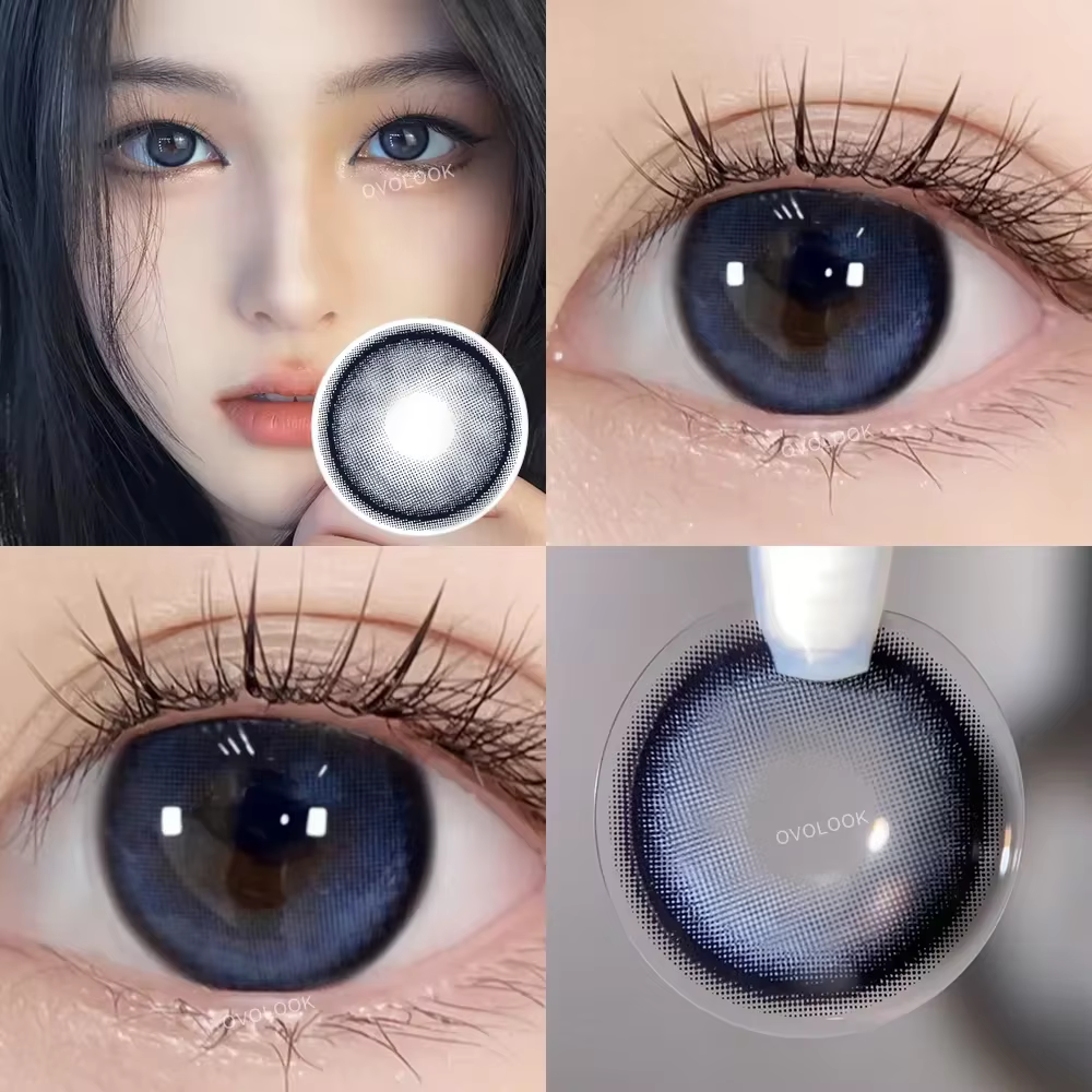 OVOLOOK - Lot de 2 paires de lentilles de contact colorées naturelles 10 tons pour embellir les yeux