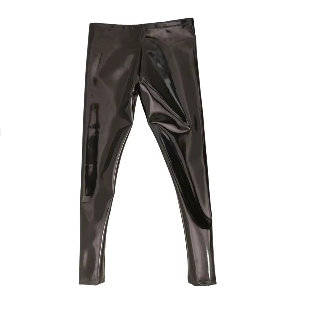 Pantalon crayon élastique en PU imperméable pour hommes, Sexy, sans nettoyage, Double face, jambes fines, Latex, Faux cuir, Punk façonnant, Plus
