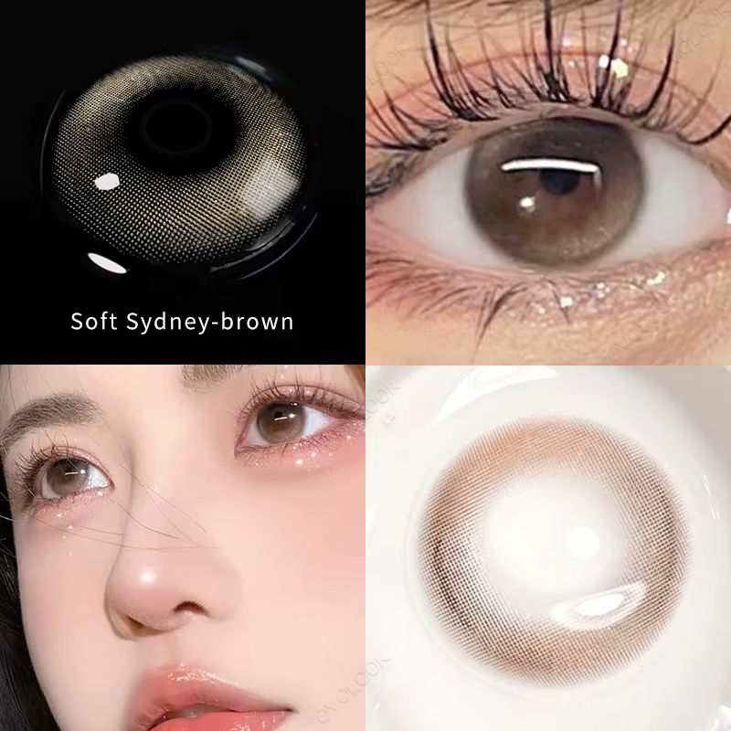 OVOLOOK - Lot de 2 paires de lentilles de contact colorées naturelles 10 tons pour embellir les yeux