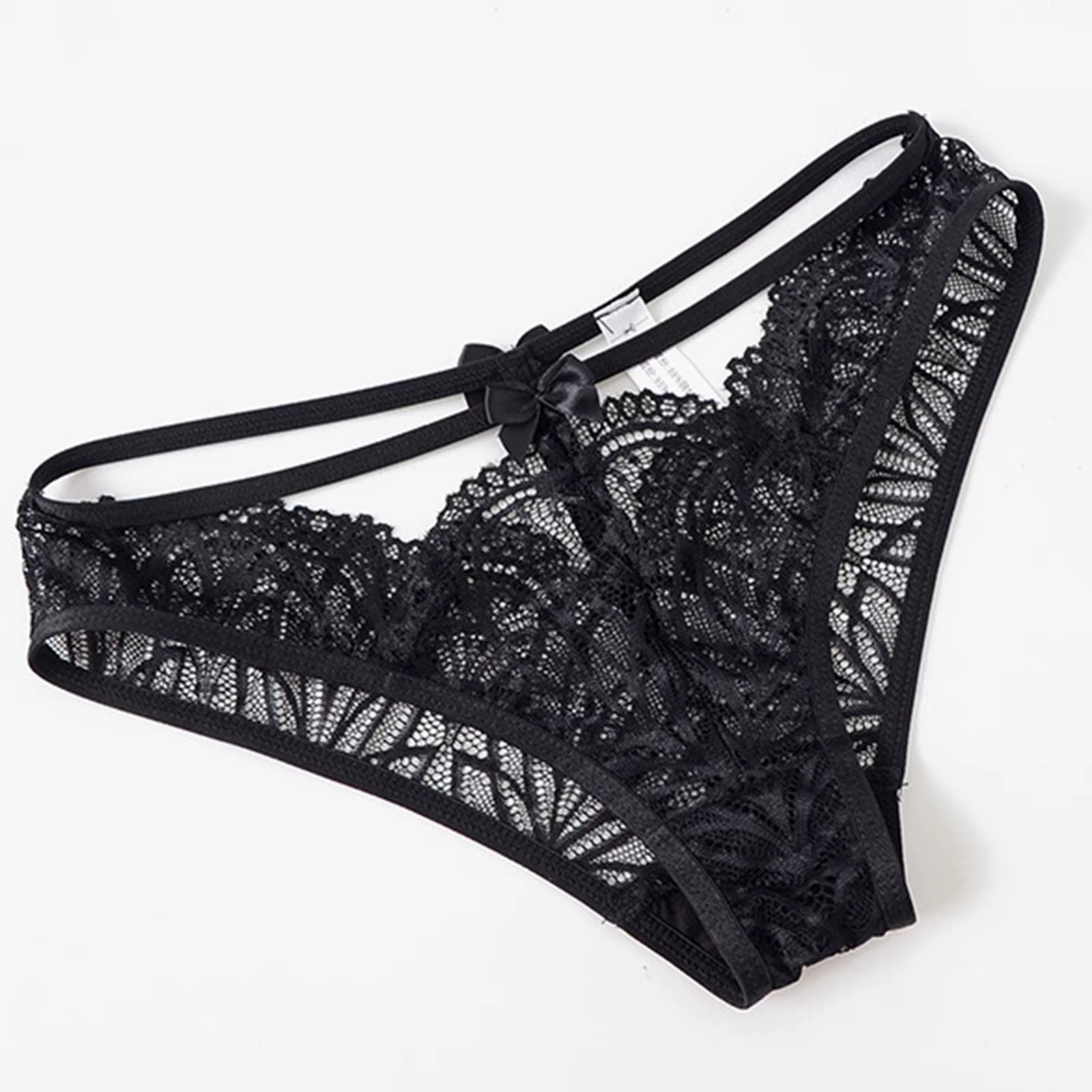 Femmes taille basse string t-pantalon dames nœud papillon dentelle culottes dames creux taille basse Sexy femme Lingeries жletidajе тру zesки