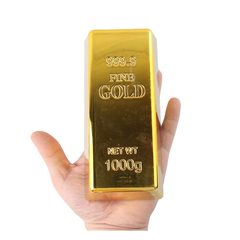 Simulation de barre de lingot d'or, faux presse-papiers en plastique, décoration d'intérieur