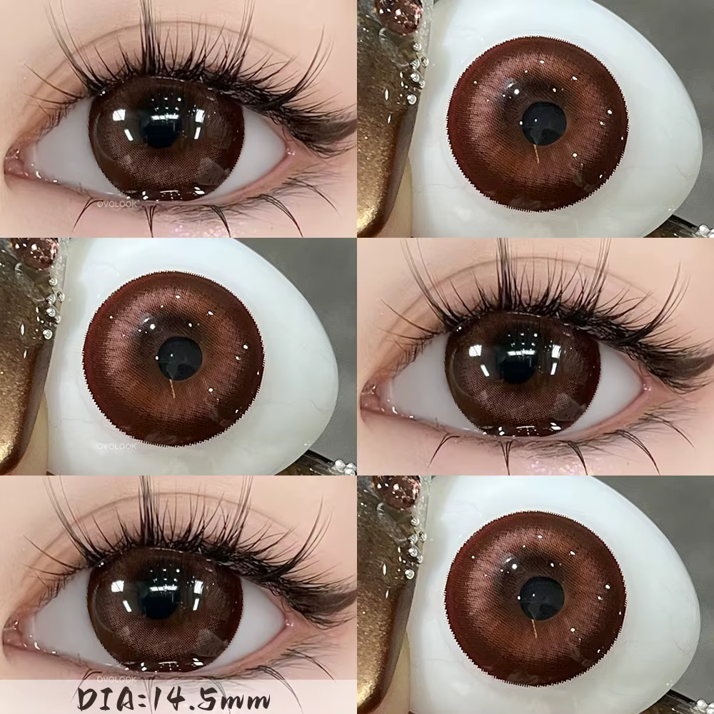OVOLOOK - 1 paire (2 pièces) de lentilles de contact colorées intelligentes effet agrandissement des yeux