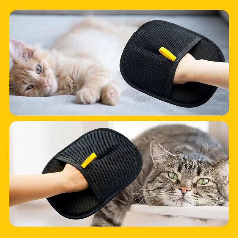 Gant d'épilation pour animaux de compagnie, gants d'épilation électrostatiques Double face, brosse dépoussiérante réutilisable et lavable pour chien et chat