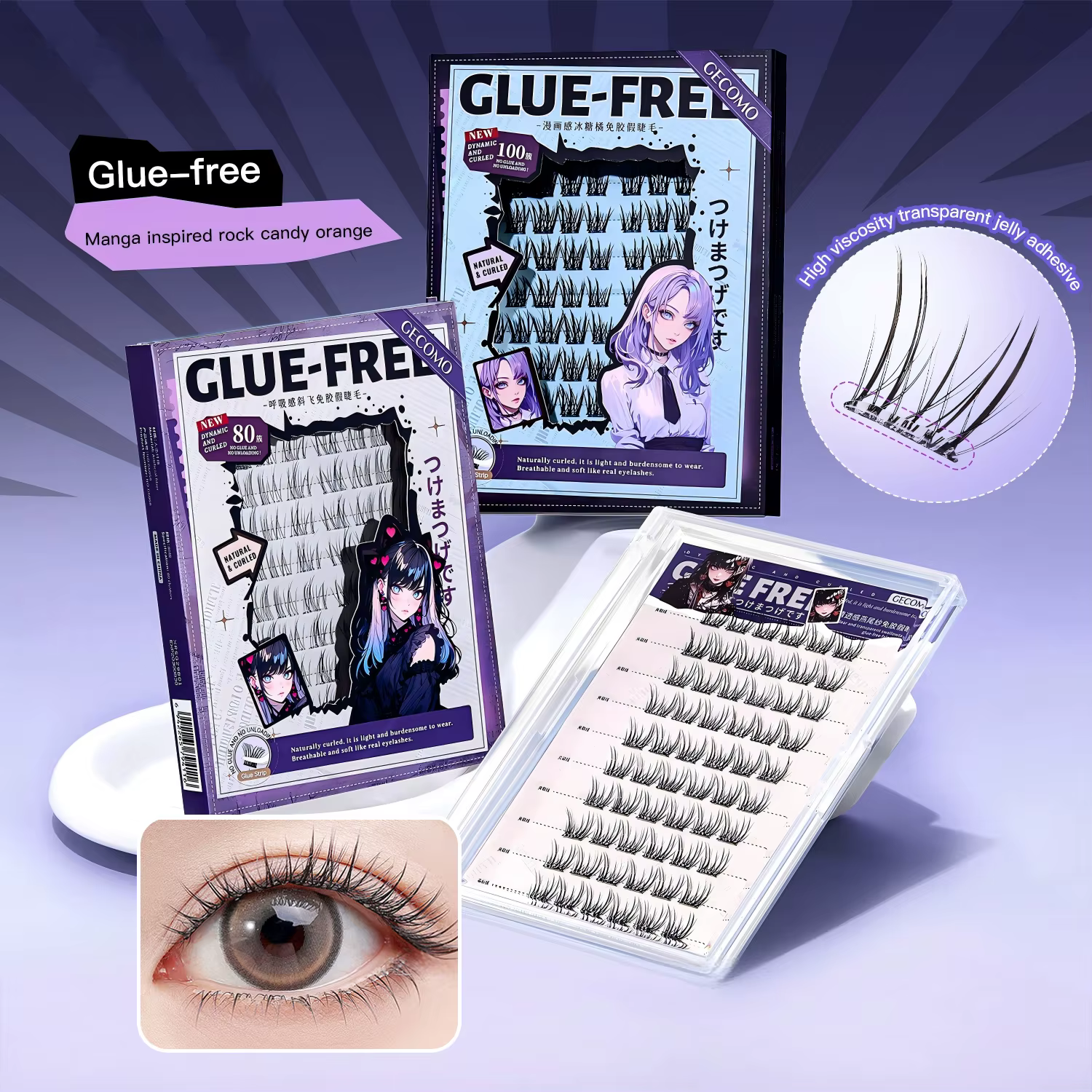 Faux-cils moelleux sans colle