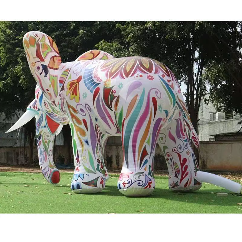 Éléphant géant avec lumières Led colorées, grand dessin animé Animal Iatable pour la publicité extérieure, décor d'événements de défilé