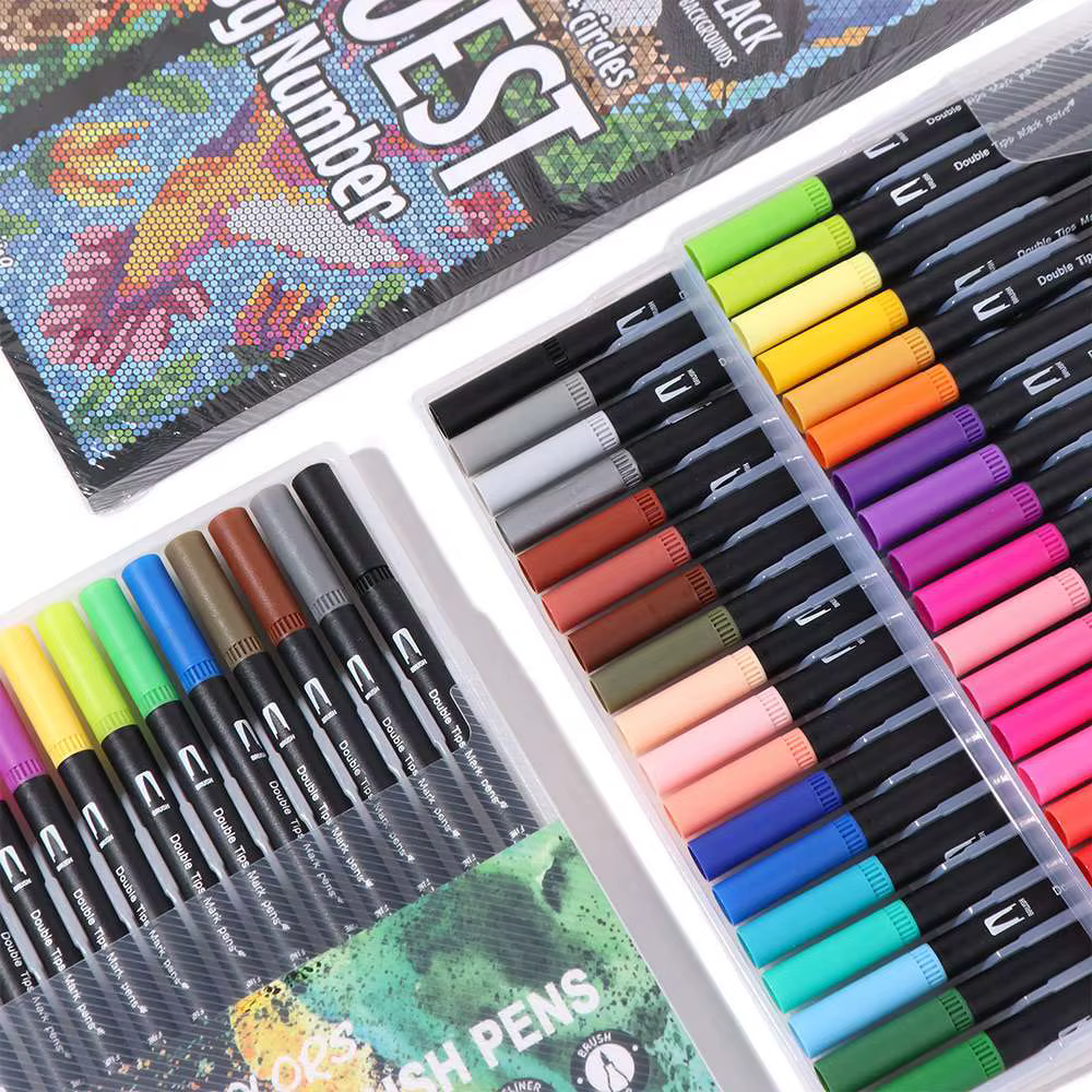 Livre de coloriage et d'activités créatives pour enfants : Peinture par numéros éducative, DIY, double face, crayons aquarelle