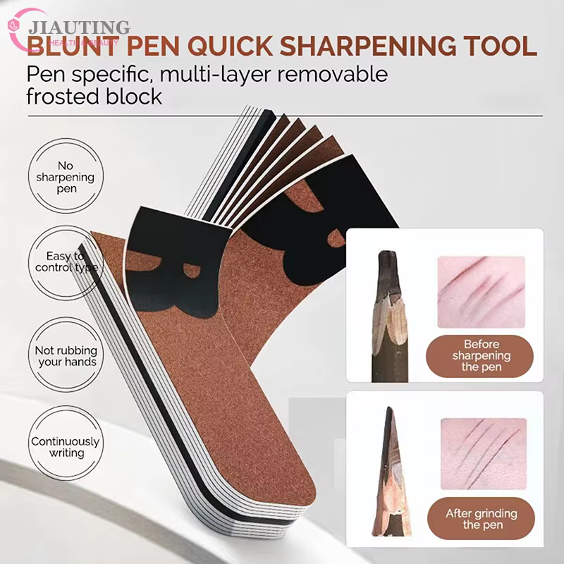 Taille-crayon professionnel pour sourcils, outil de ponçage en papier de verre, facile à utiliser, pour créer des pointes fines, outil de maquillage