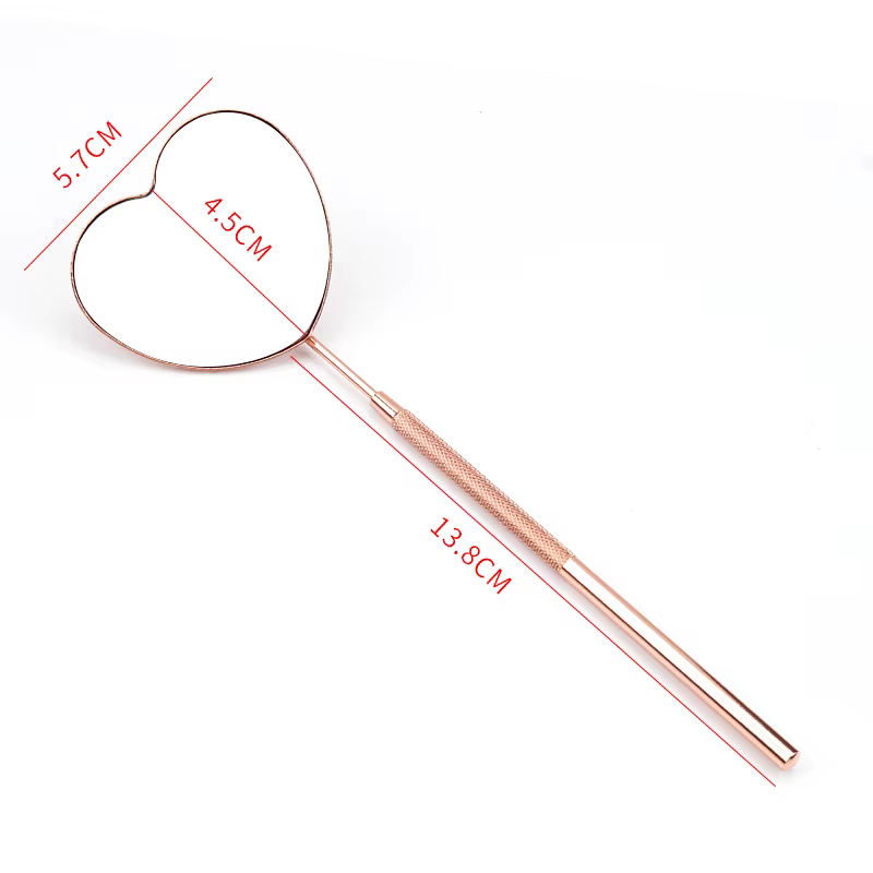 Miroir de contrôle d'extensions de cils en forme de cœur
