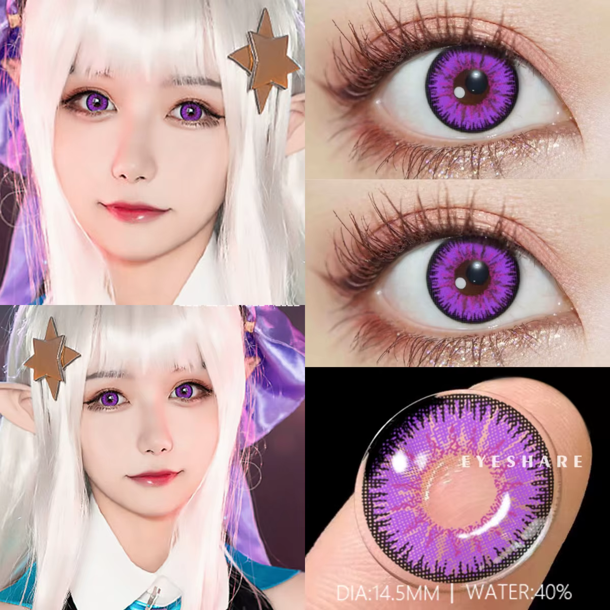 EYESHARE lentilles de Contact de couleur pour les yeux 1 paire Anime Cosplay