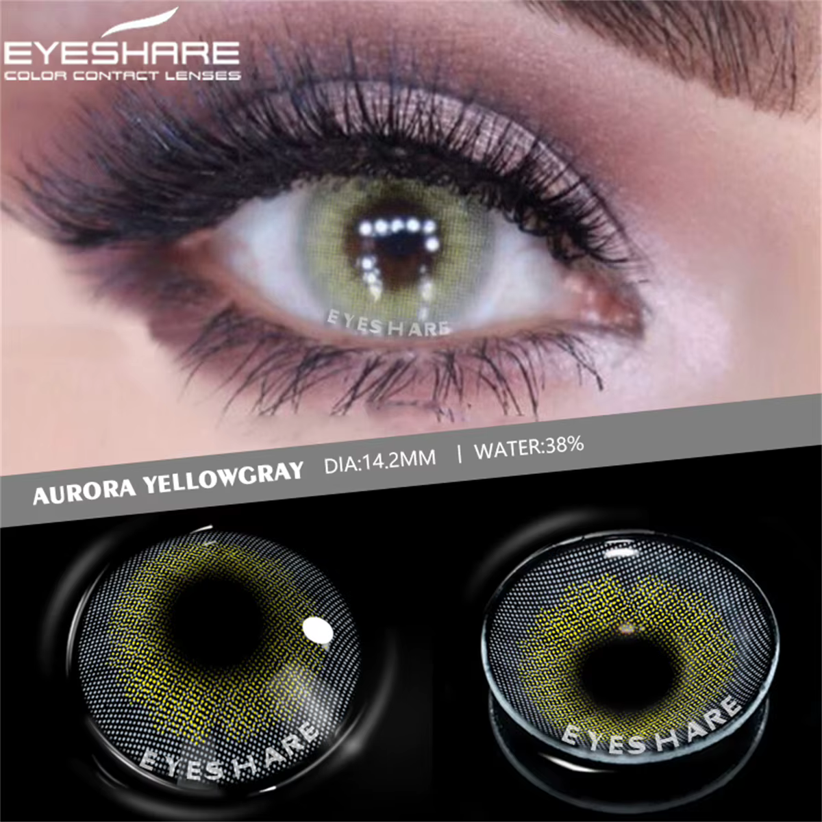 EYESHARE 2 pièces lentilles de Contact de couleur pour les yeux Aurora marron vert lentille de couleur beauté annuelle maquillage cosmétique gris yeux lentilles de Contact