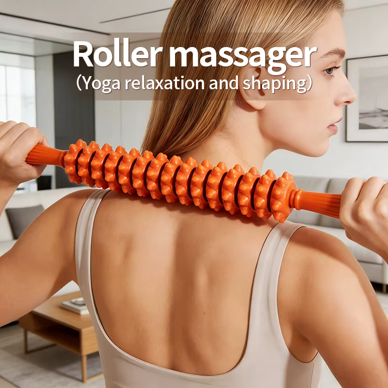 Appareil de massage roulant, bâton de massage manuel, adapté au dos, à l'abdomen et à la relaxation musculaire globale