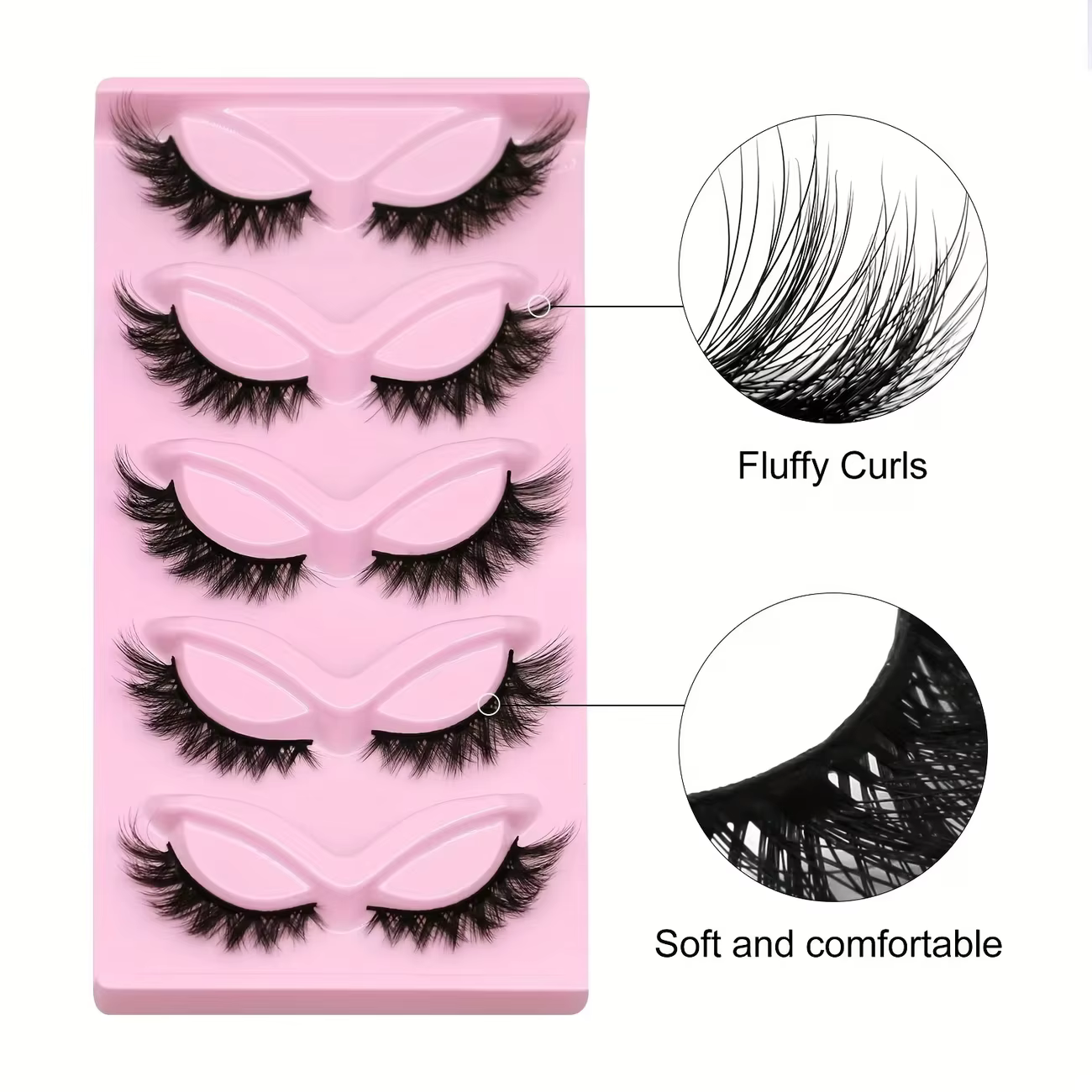 5 paires de faux cils œil de chat