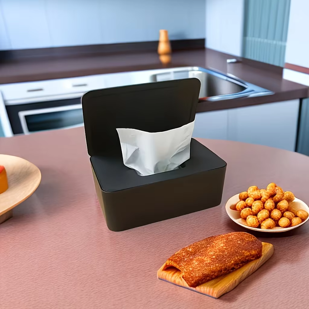 Distributeur de mouchoirs humides - Boîte de rangement pour mouchoirs, qui peut garder les mouchoirs humides au frais, idéale pour les cuisines, les bureaux et les coiffeuses