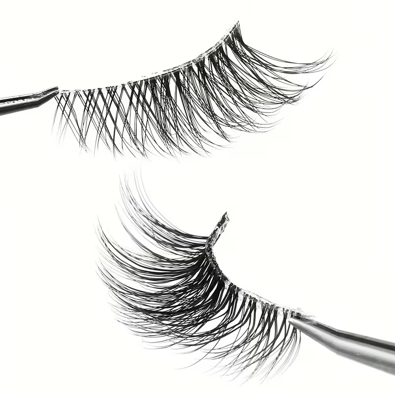 5 paires de demi-cils bouclés à l'aspect naturel - Ajoutez du volume et de la définition à vos yeux pour les rendez-vous