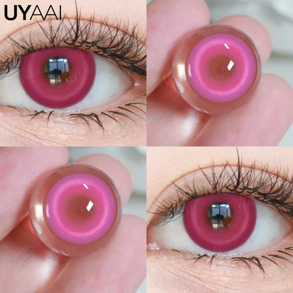 UYAAI 1 paire de lentilles de cosplay roses pour les yeux