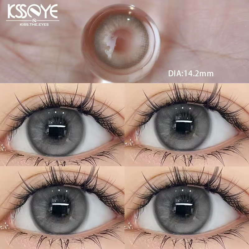 Lentilles de contact bleues avec myopie dioptrie
