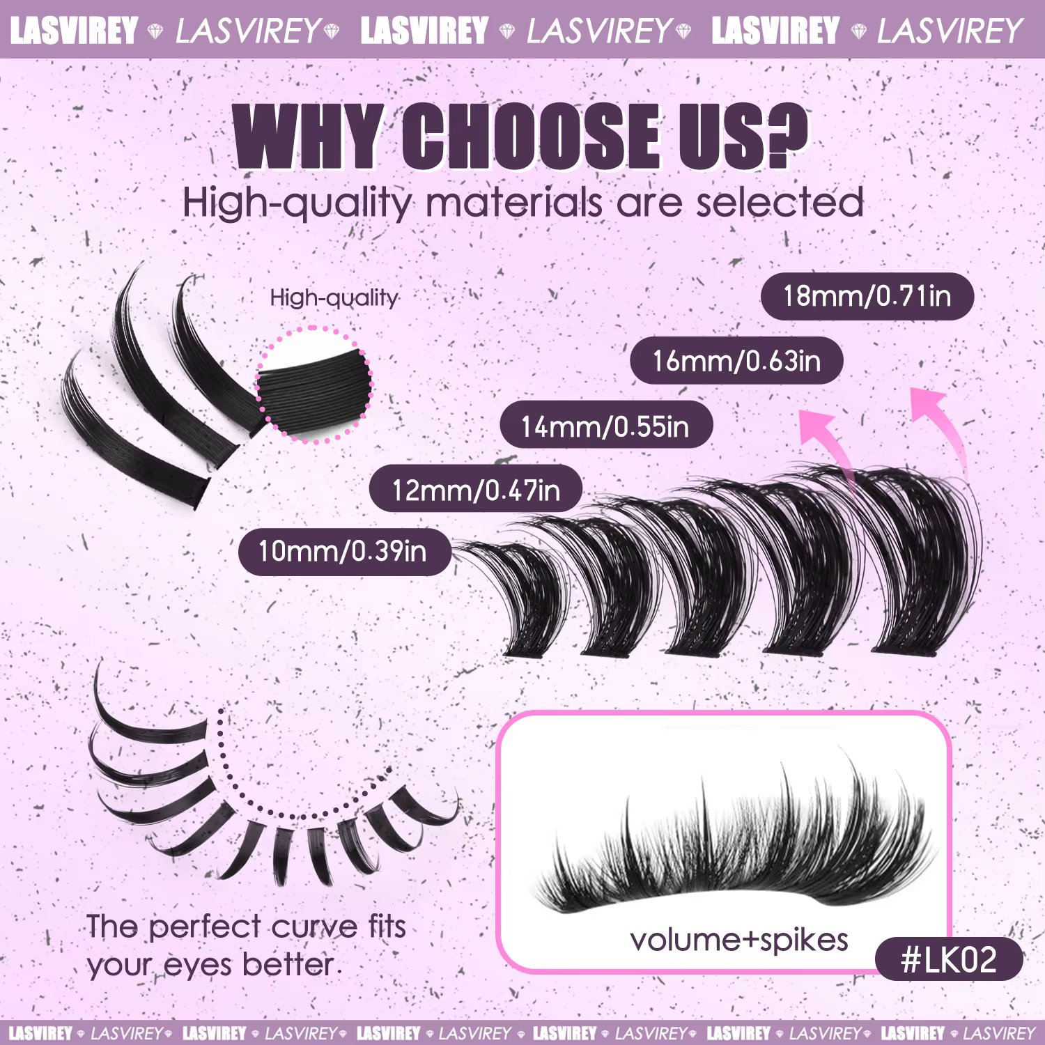 LASVIREY Extensions de cils en touffes