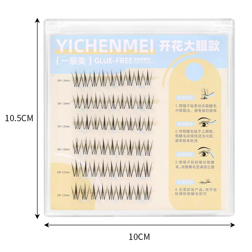 6 rangées de faux cils sans colle dans un seul cluster