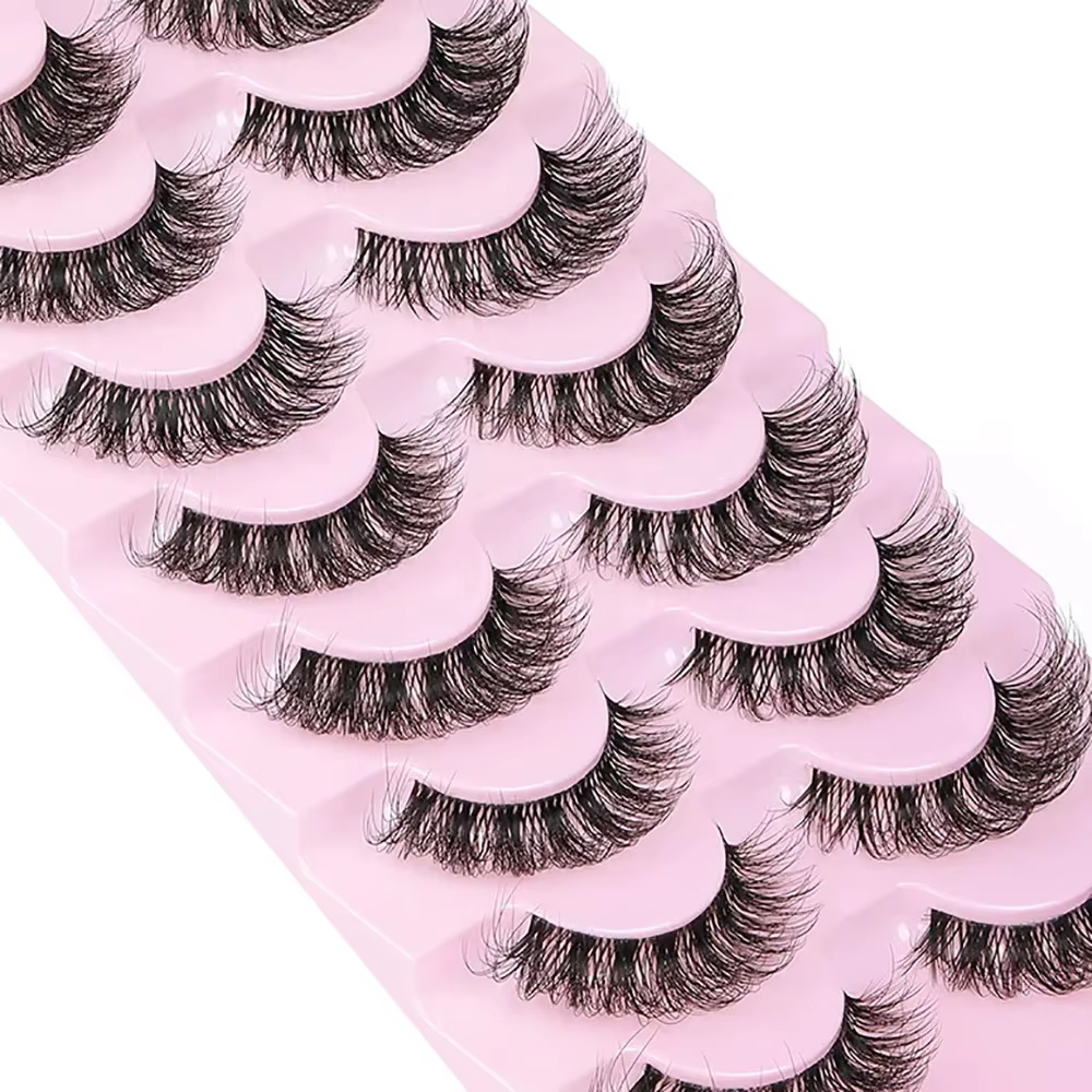 10 paires de Faux cils 6D Super moelleux et vaporeux