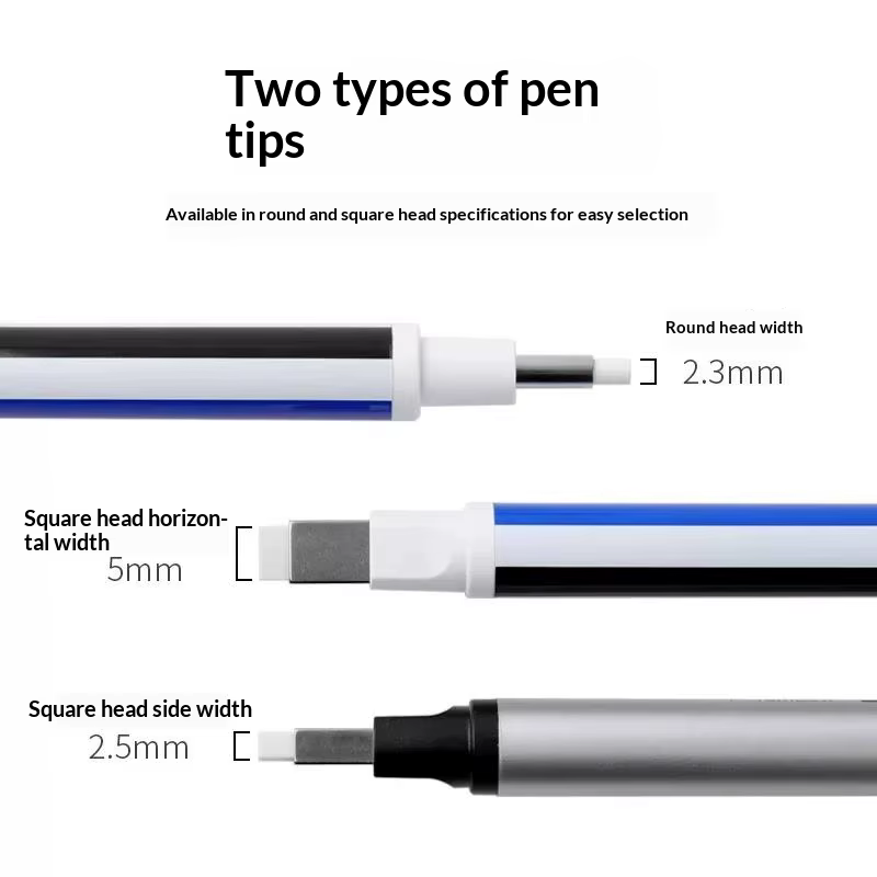 Stylo surligneur Tombow MONO Zero Eraser (pointe ronde/carrée) – Gomme à effacer rechargeable ultra-fine pour le dessin de détails, le croquis et l'art