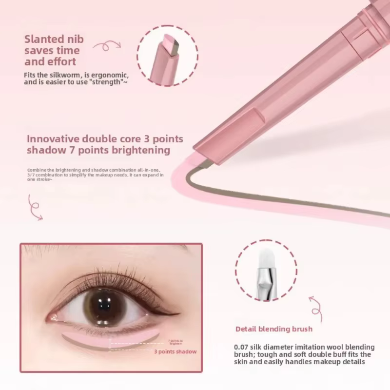 Aegyo Sal crayon éclaircissant imperméable naturel double couleur couché ver à soie sous les yeux surligneur ombre